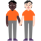People Holding Hands- Dark Skin Tone- Light Skin Tone emoji on Microsoft